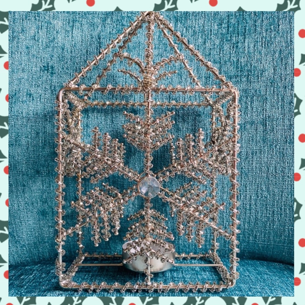 Holiday Silver Candle Holder Christmas